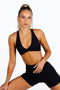 Kikiva Infinity Cross Back Crop- Black