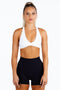 Kikiva Infinity Cross Back Crop- White