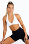 Kikiva Infinity Cross Back Crop- White