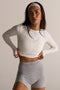 HyperLuxe Contour L/S Top- White