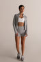 HyperLuxe Zip Jacket- Grey Marle