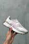 New Balance WS327AL Courtside Sneaker- Moonbeam/ Stone Pink