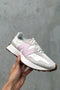 New Balance WS327AL Courtside Sneaker- Moonbeam/ Stone Pink