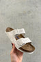 Birkenstock Arizona SFB Suede leather Sandal- Antique White