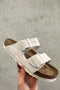 Birkenstock Arizona SFB Suede leather Sandal- Antique White