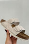 Birkenstock Arizona SFB Suede leather Sandal- Antique White