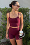 HyperLuxe Base Crop Tank- Burgundy