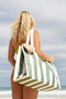 Sunny Life Carry All Beach Bag- The Vacay Olive Stripe