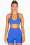 Kikiva Signature Halter Crop- Cobalt