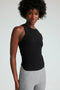 Beyond Yoga Featherweight Your Fit Shirred Tank- Darkest Night