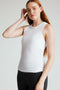 Beyond Yoga Featherweight Your Fit Shirred Tank- Cloud White