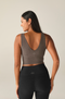 Beyond Yoga Good Day Cropped Tank- Umber Heather