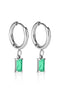 EVER Jewellery Luxe Silver Drop Earrings- Emerald