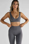 Leelo Active Sculpt Crop- Charcoal