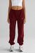 Leelo Active Pilates Collection Sweat Pants- Cherry Cola