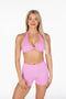 Kikiva Dynamic Halter Twist Crop- Baby Pink