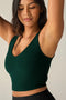 Beyond Yoga Good Day Cropped Tank- Dark Green Heather