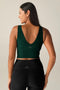 Beyond Yoga Good Day Cropped Tank- Dark Green Heather