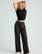 Beyond Yoga Status Wide Leg Trousers- Black