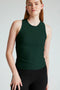 Beyond Yoga Your Fit Shirred Tank- Dark Green Heather