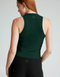 Beyond Yoga Your Fit Shirred Tank- Dark Green Heather