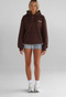 Leelo Active V3 Pilates Collection Boyfriend Hoodie- Dark Chocolate