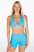 Kikiva Dynamic Halter Twist Crop- Marine Blue