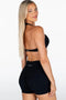 Kikiva Dynamic Halter Twist Crop- Black