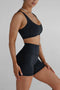 Leelo Active Luxe Short Crop- Black