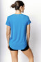 HyperLuxe V Neck Shirt- Electric Blue